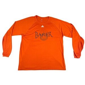 Adidas Men's Climalite Athletic Shirt Long Sleeve Baker Orange Size‎ Extra Large